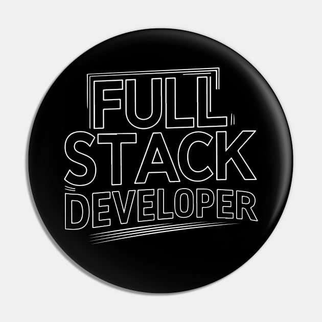 Full Stack Developer Simple Text Pin by GrafiqueDynasty