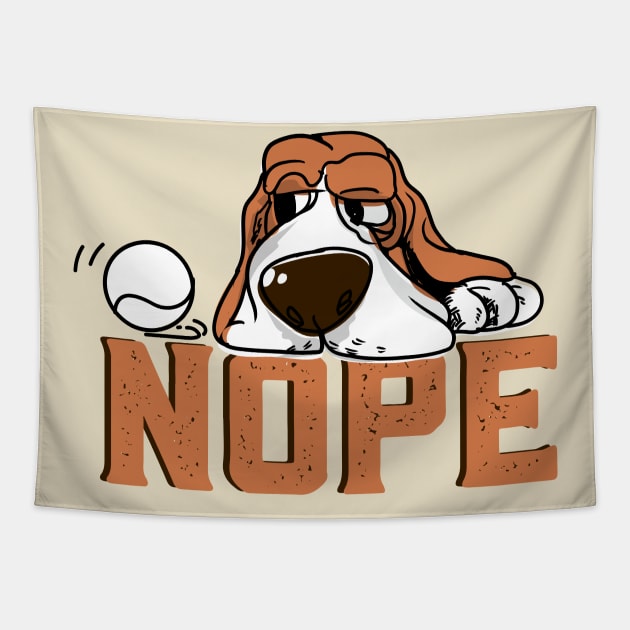 nope lazy basset hound Tapestry by Deduder.store