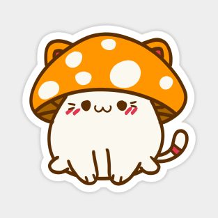 Feline fungus friend, Cute mushroom hat cat Magnet