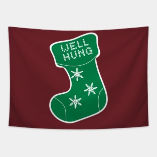 Well Hung Funny Christmas Stocking Tapestry