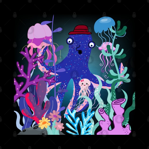 The Story of the Sea,octopus, jellyfish, coral reefs, seaweed by zzzozzo