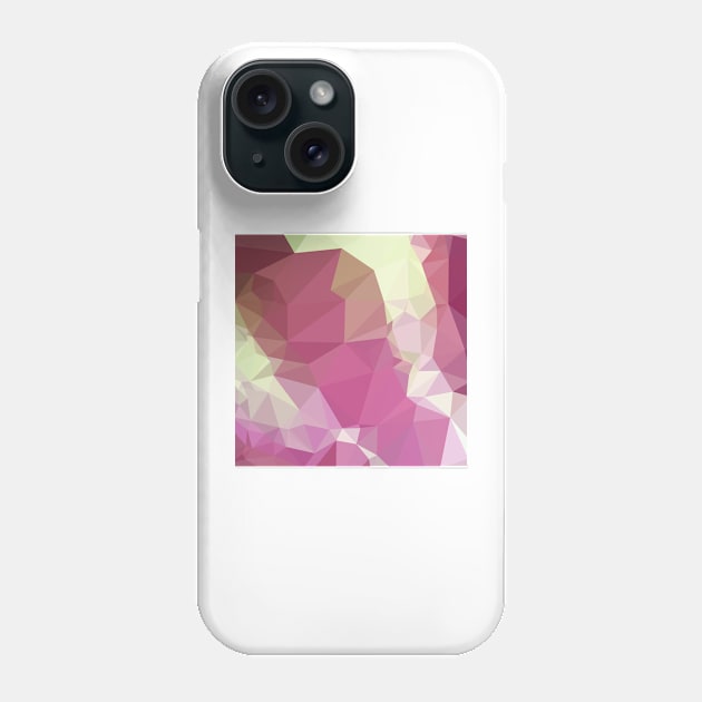 Light Thulian Pink Abstract Low Polygon Background Phone Case by retrovectors