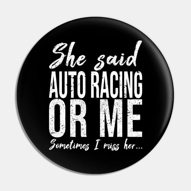 Auto Racing funny sports gift Pin by Bestseller