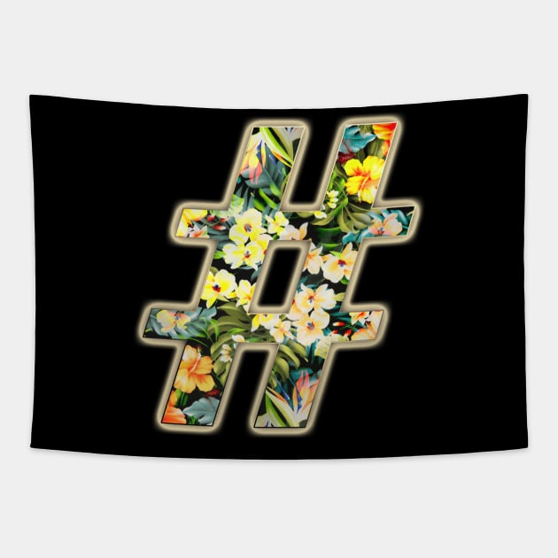 Hashtag Flowers Tapestry by TheBestStore