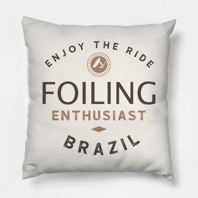 Hydrofoiling Enthusiast - Brazil Pillow by bluehair