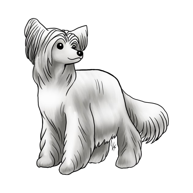 Dog - Chinese Crested - Powderpuff - White by Jen's Dogs Custom Gifts and Designs