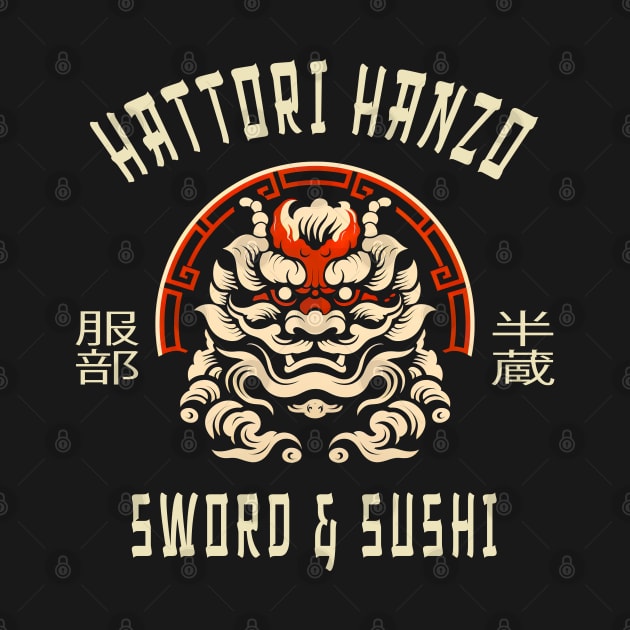 Hattori Hanzo Sword And Sushi by Tshirt Samurai