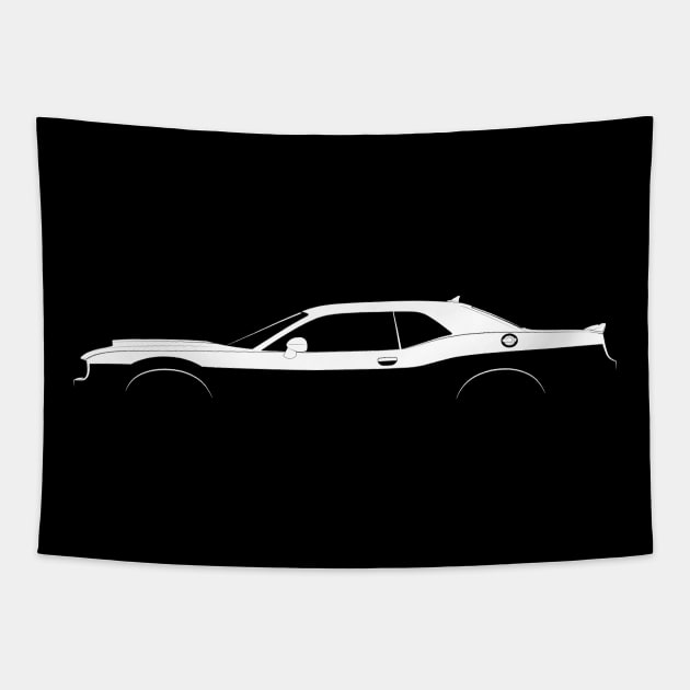 Dodge Challenger SRT Demon Silhouette Tapestry by Car-Silhouettes