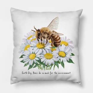 Earth Day Save the Bees Plant More Trees Clean the Seas Pillow