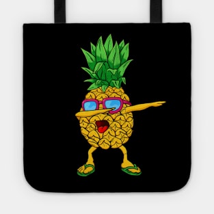 Funny Dance Dabbing Pineapple Glasses Summer Beach Tote