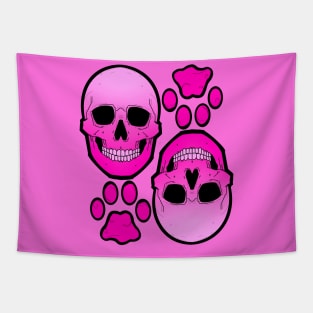 Paw and skull Tapestry