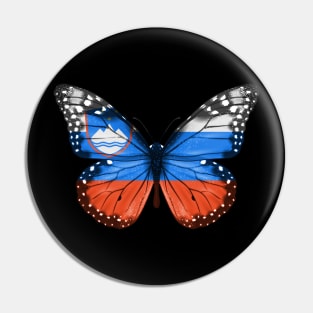 Slovenian Flag  Butterfly - Gift for Slovenian From Slovenia Pin