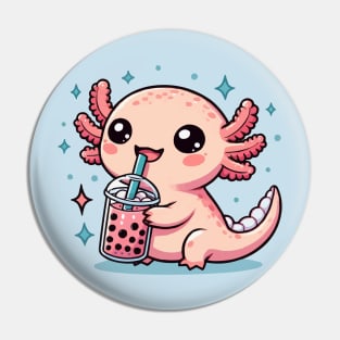 kawaii baby axolotl drink boba Pin