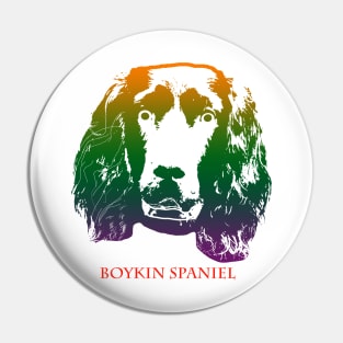 The boykin spaniel head is Violet, Green, Orange Pin