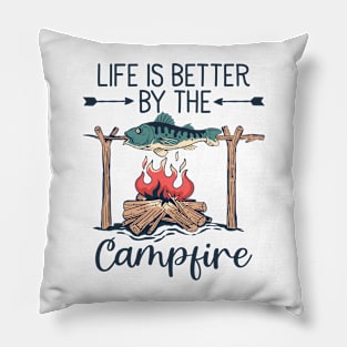 Vintage Mountain Campfire Pillow