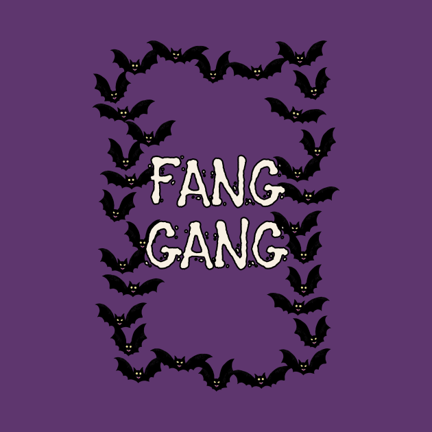 Fang Gang Bat Frame Halloween Design by 4Craig