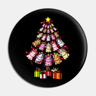 Unicorn Christmas Tree Funny Magical Party Pin