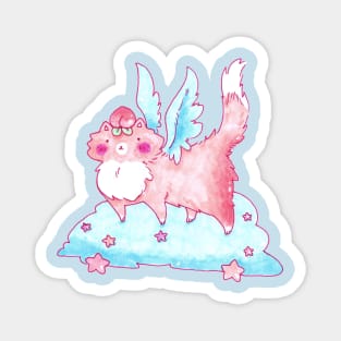 Peach Fruit Angel Kitty Magnet