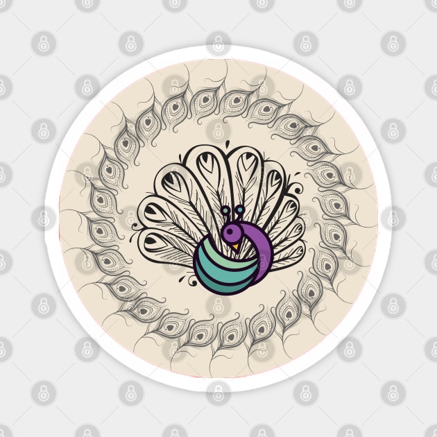 Peacock Artwork Design Magnet by GoodyL