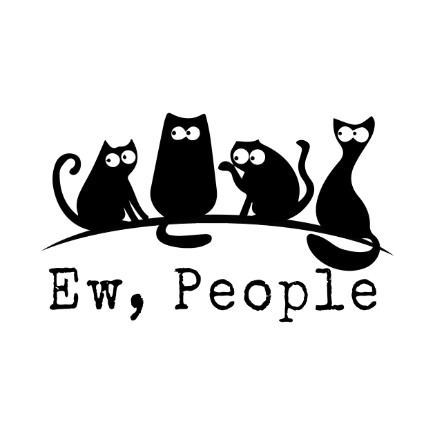 Curious Cats Staring | Ew People | Cute Crazy Cat Lady Gift by MerchMadness