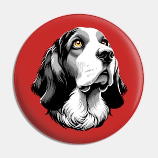 Stunning and Cool Basset Fauve de Bretagne Monochrome and Gold Portrait for Father's Day Pin