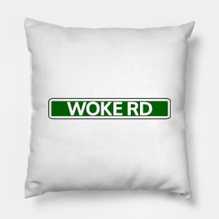 Woke Road Street Sign Pillow