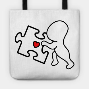 Partnerlook Couple Puzzle Heart Cute Love You Together Valentines Day Gift Tote