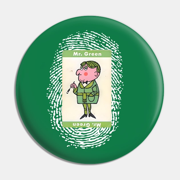 Mr. Green from the Board Game Clue Pin by Desert Owl Designs