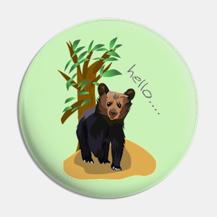 Little bear in vector illustration Pin