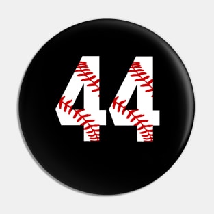 Baseball Number 44 #44 Baseball Shirt Jersey Favorite Player Biggest Fan Pin