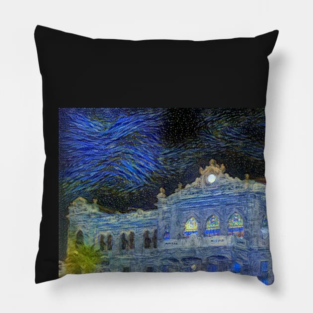 Al Hijaz Train Station - Starrynight Pillow by Homsalgia