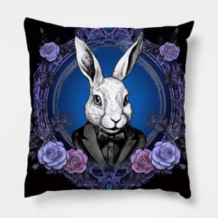 White Rabbit In A Suit Pillow