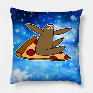 Pizza Sloth Night Sky Pillow