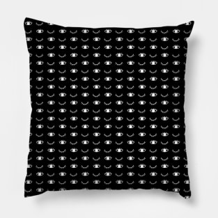 Eye wink in black and white Pillow