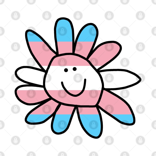 Transgender Pride Flag Daisy Doodle by ellenhenryart