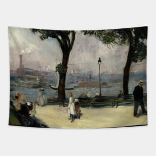 High Resolution William Glackens Painting East River Park 1902 Tapestry