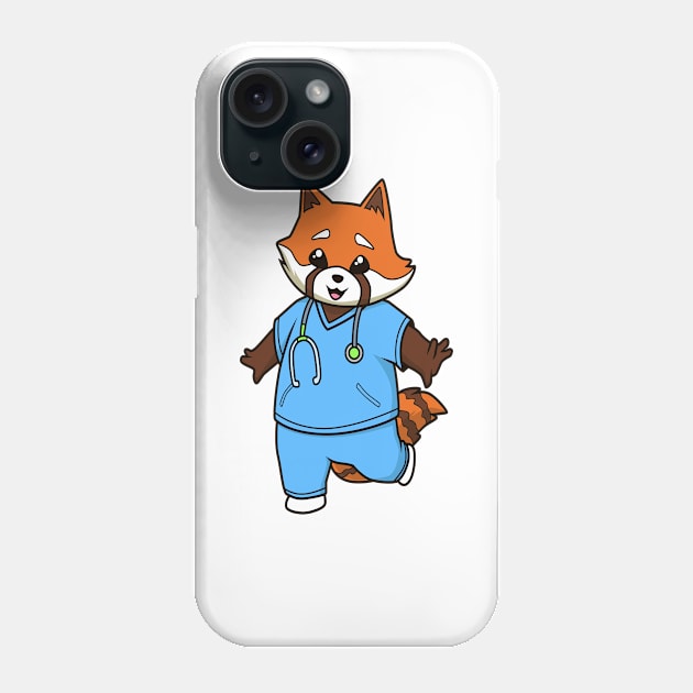 Comic red panda nurse Phone Case by Modern Medieval Design