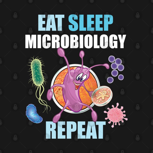 Eat Sleep Microbiology Repeat Funny Gift For Microbiologists by SuburbanCowboy