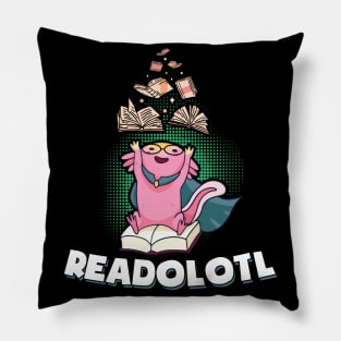 Reading Axolotl Mexican Salamander Readolotl Pillow