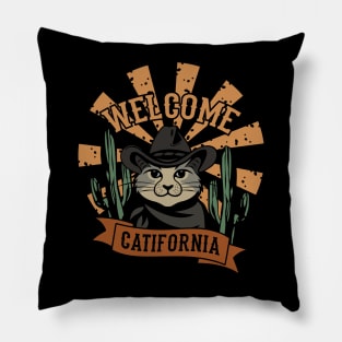 Western Desert Cat Welcome California Pillow