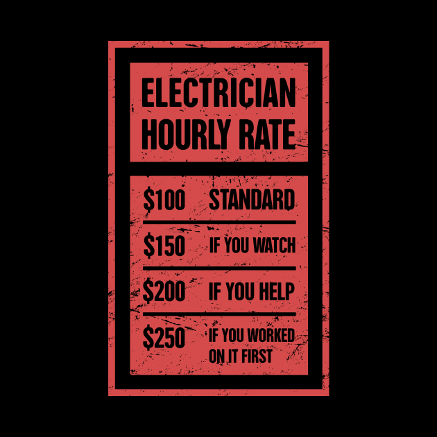 Electrician Hourly Rate | Funny Gift by MeatMan