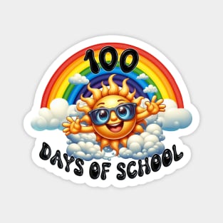 100 Days of School Celebration with a Sunny Rainbow Magnet