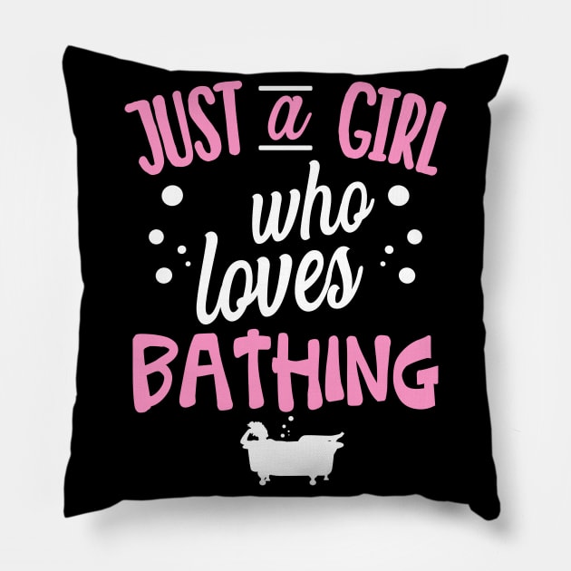 Bath Bathtub Girl Pillow by Teeladen