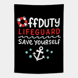 Off Duty Lifeguard Save Yourself Tapestry