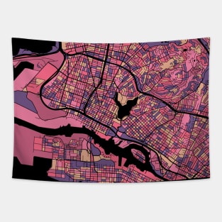 Oakland Map Pattern in Purple & Pink Tapestry