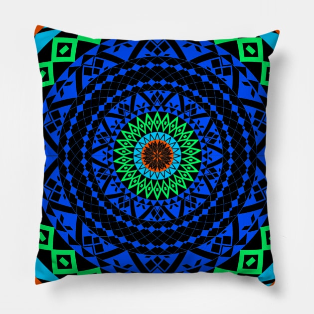 the magic circle of life in mandala pattern ecopop Pillow by jorge_lebeau