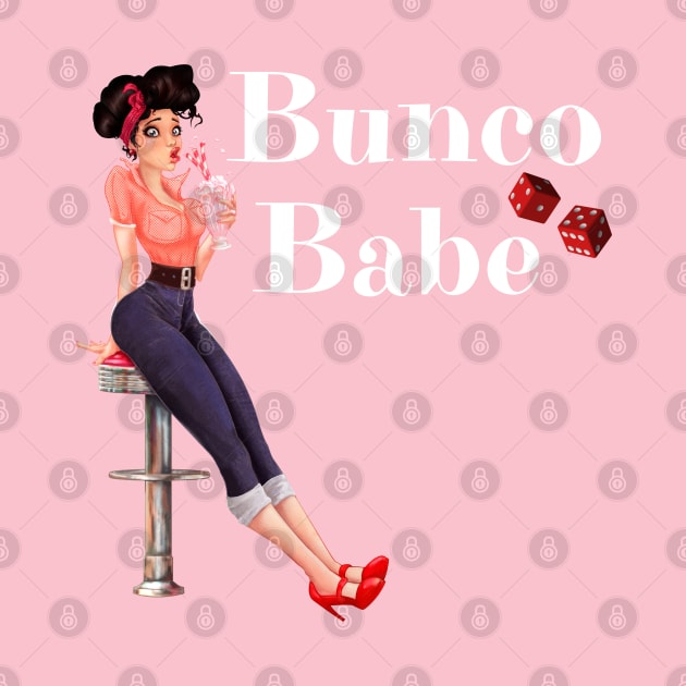 Bunco Babe Pin Up Retro Dice Night by MalibuSun