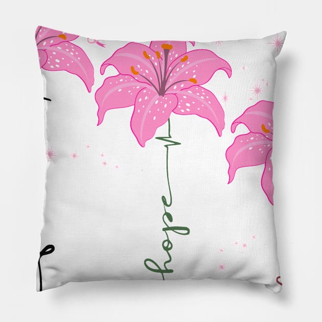 Breast Cancer Awareness Faith Hope Love Pillow by DANPUBLIC