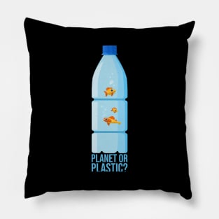 'Planet Or Plastic' Ocean Conservation Shirt Pillow