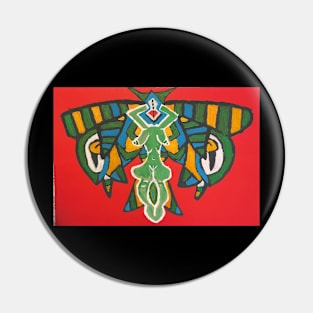 Venus in Antlers-Red Moth Pin